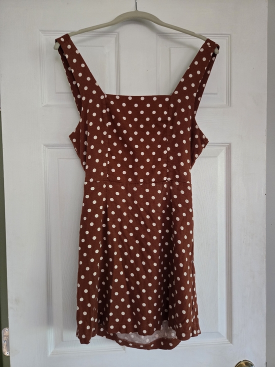 Dresses & Skirts - Rust Polka Dot Sundress with White Dots